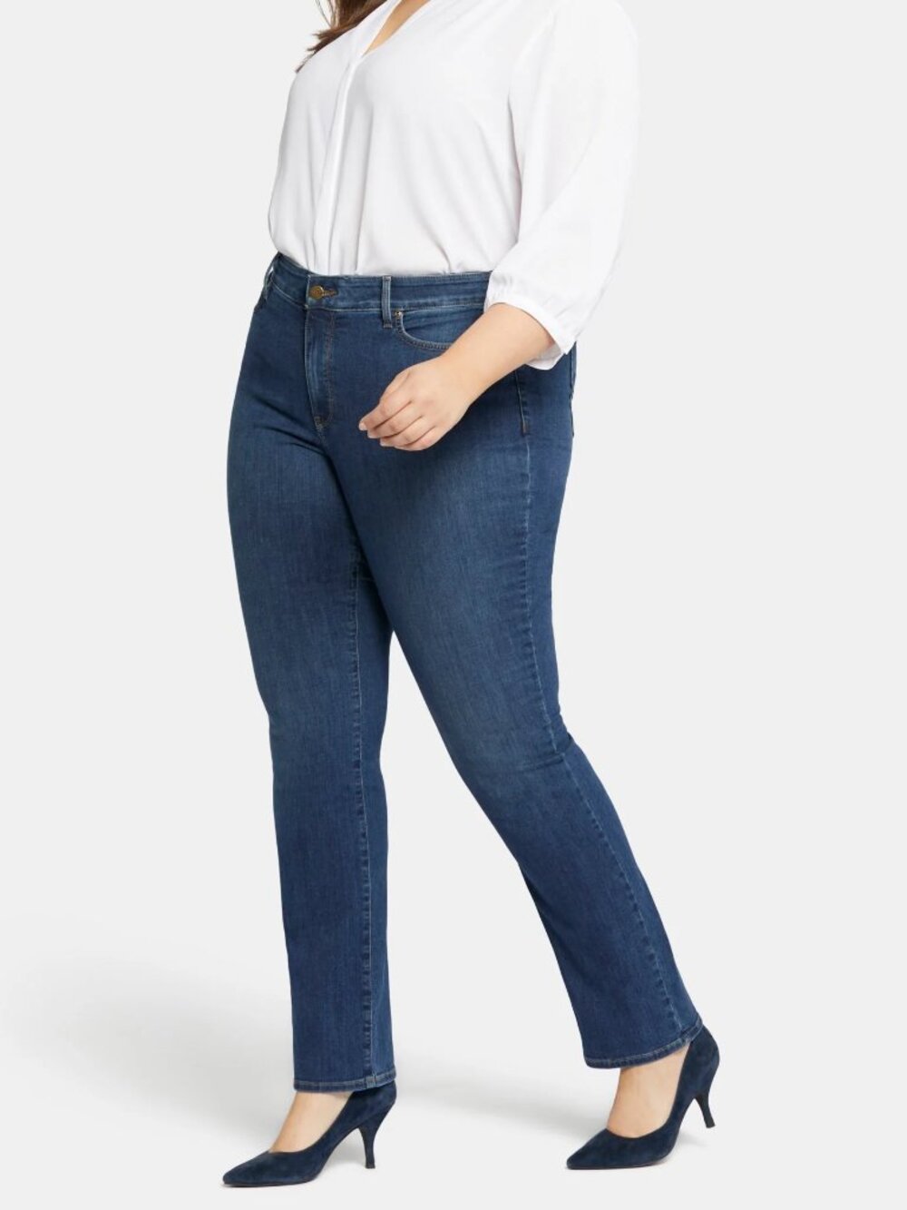 NYDJ Marilyn Straight Leg Jeans Dark Blue Indigo Lift Tuck Women's - 20W